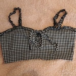 Crop checkered top